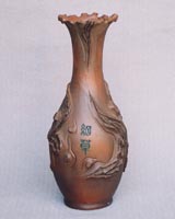 クラッシック風陶器花瓶　つる首16インチ