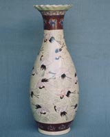 陶器花瓶 百鶴花口24インチ