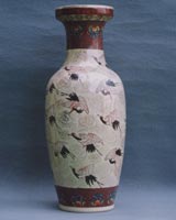 陶器花瓶 百鶴丸口24インチ