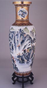 陶器花瓶 山水52インチ