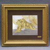 普通版彫金画 『虎』 DX油縁額